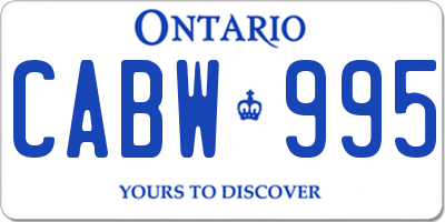 ON license plate CABW995