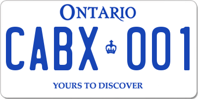 ON license plate CABX001