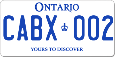 ON license plate CABX002