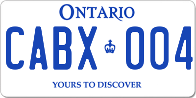 ON license plate CABX004