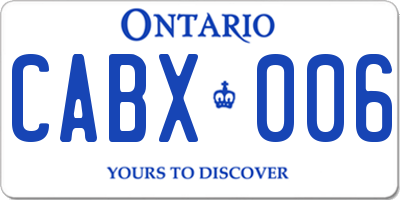 ON license plate CABX006