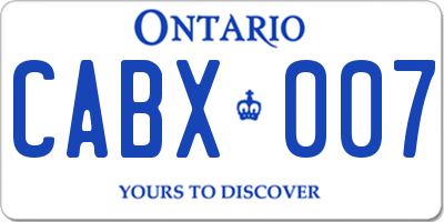 ON license plate CABX007