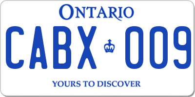 ON license plate CABX009