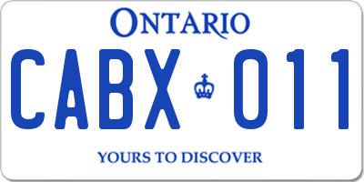 ON license plate CABX011