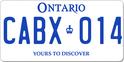 ON license plate CABX014