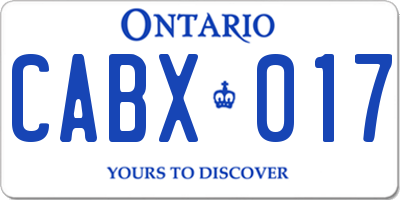 ON license plate CABX017