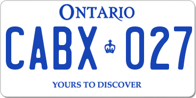 ON license plate CABX027