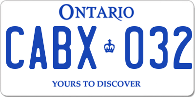 ON license plate CABX032