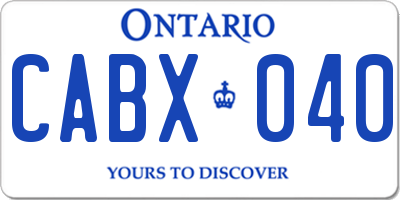 ON license plate CABX040