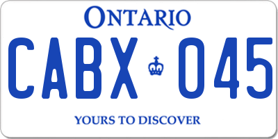 ON license plate CABX045