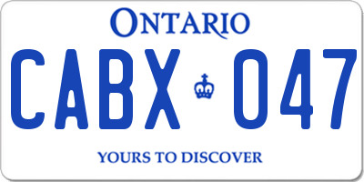 ON license plate CABX047