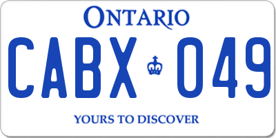 ON license plate CABX049