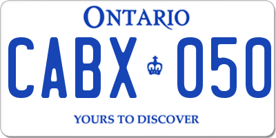 ON license plate CABX050