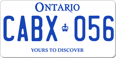 ON license plate CABX056