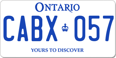 ON license plate CABX057