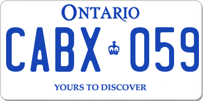 ON license plate CABX059