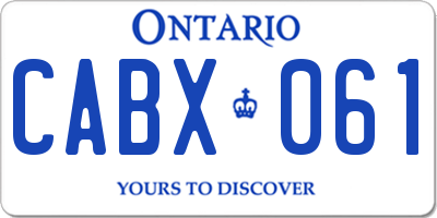 ON license plate CABX061