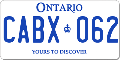 ON license plate CABX062