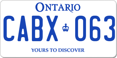 ON license plate CABX063