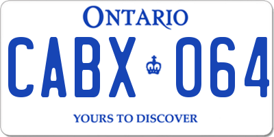 ON license plate CABX064