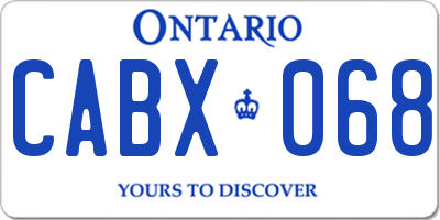 ON license plate CABX068