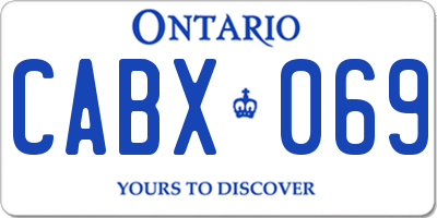 ON license plate CABX069