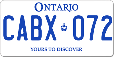 ON license plate CABX072