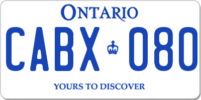 ON license plate CABX080