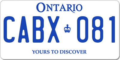 ON license plate CABX081