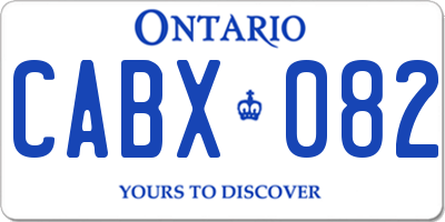 ON license plate CABX082