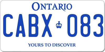 ON license plate CABX083