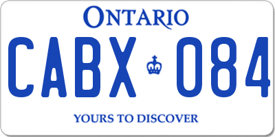 ON license plate CABX084