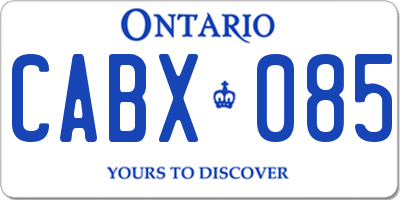 ON license plate CABX085