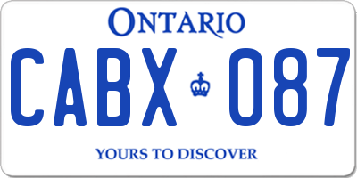 ON license plate CABX087