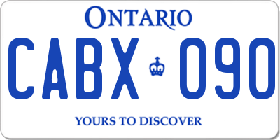 ON license plate CABX090