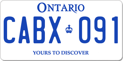 ON license plate CABX091