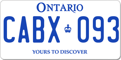 ON license plate CABX093