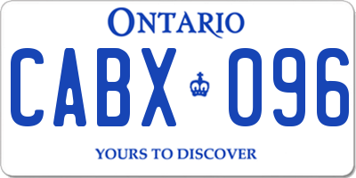 ON license plate CABX096