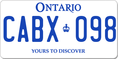 ON license plate CABX098