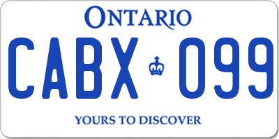 ON license plate CABX099