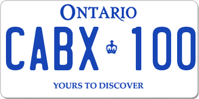 ON license plate CABX100