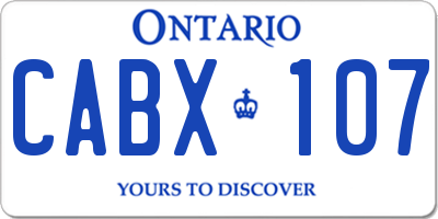 ON license plate CABX107