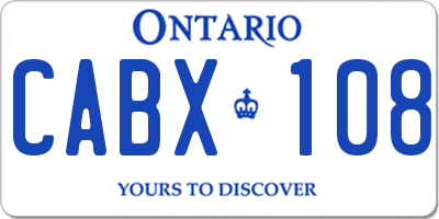 ON license plate CABX108