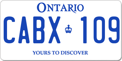 ON license plate CABX109