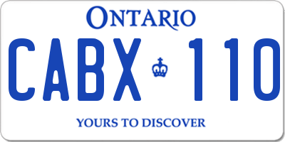 ON license plate CABX110