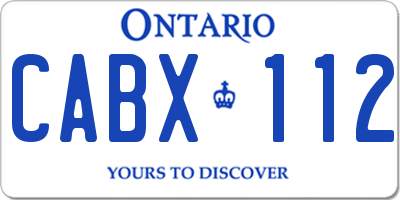 ON license plate CABX112