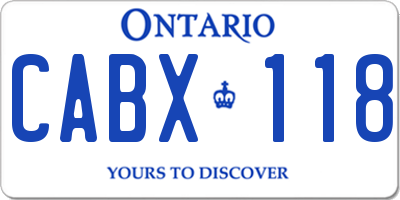 ON license plate CABX118