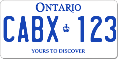 ON license plate CABX123