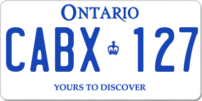 ON license plate CABX127