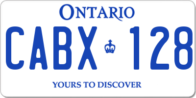 ON license plate CABX128